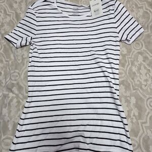 George Black and White Striped Short Sleeve Tee